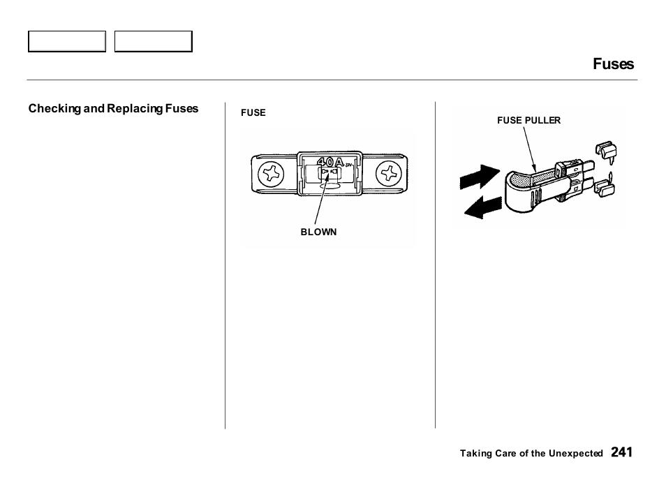 Fuses | Acura 2000 Integra Hatchback - Owner's Manual User Manual | Page 244 / 279