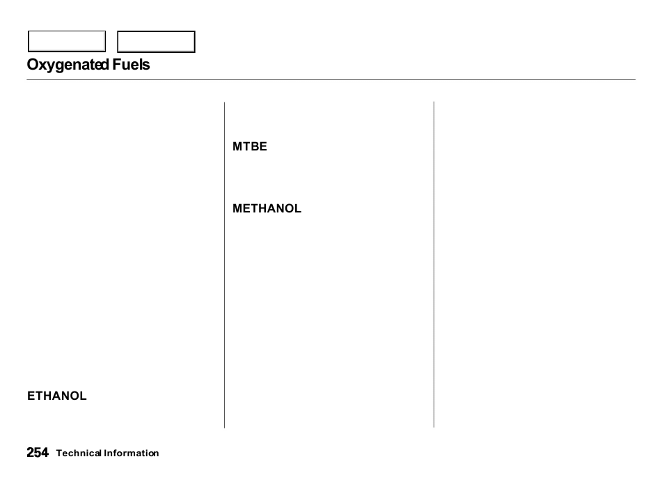 Oxygenated fuels | Acura 2000 Integra Hatchback - Owner's Manual User Manual | Page 257 / 279