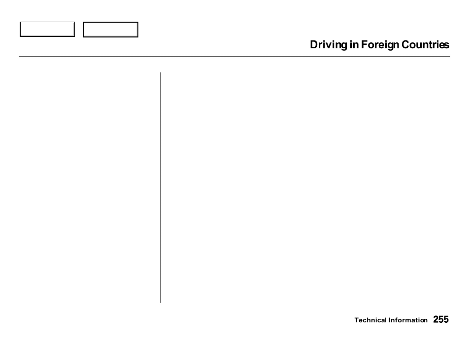 Driving in foreign countries | Acura 2000 Integra Hatchback - Owner's Manual User Manual | Page 258 / 279