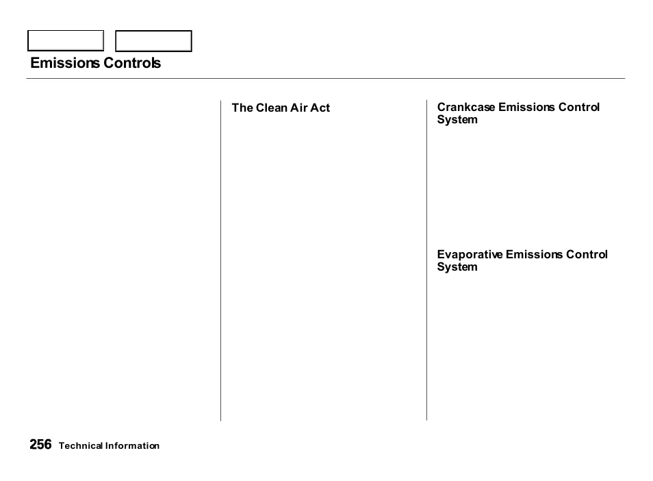 Emissions controls | Acura 2000 Integra Hatchback - Owner's Manual User Manual | Page 259 / 279