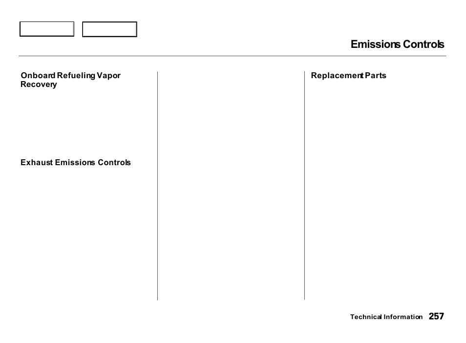 Emissions controls | Acura 2000 Integra Hatchback - Owner's Manual User Manual | Page 260 / 279