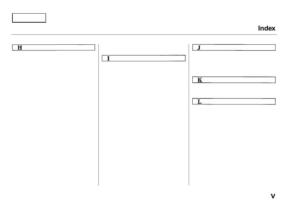 Index | Acura 2000 Integra Hatchback - Owner's Manual User Manual | Page 274 / 279