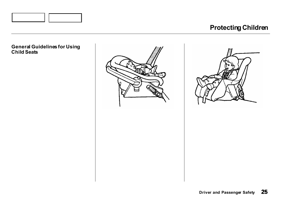 Protecting children | Acura 2000 Integra Hatchback - Owner's Manual User Manual | Page 28 / 279