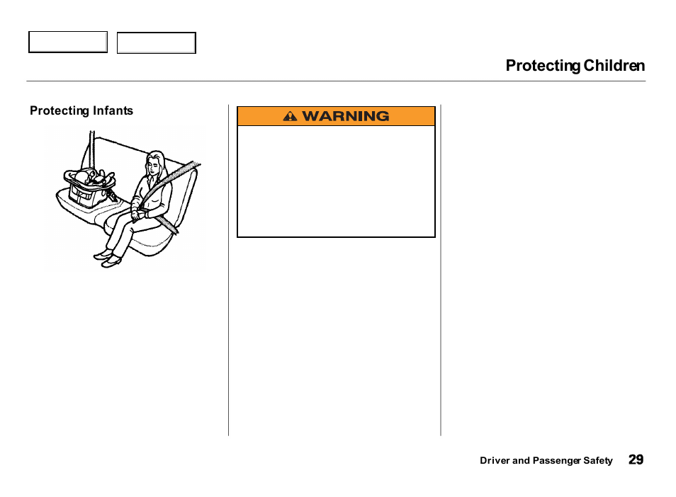 Protecting children | Acura 2000 Integra Hatchback - Owner's Manual User Manual | Page 32 / 279