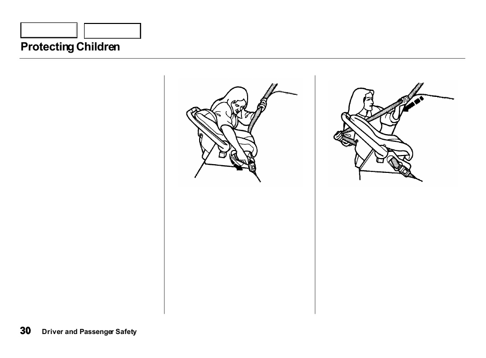 Protecting children | Acura 2000 Integra Hatchback - Owner's Manual User Manual | Page 33 / 279