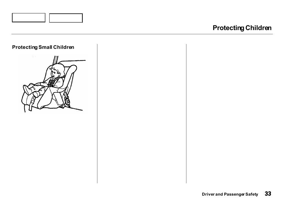 Protecting children | Acura 2000 Integra Hatchback - Owner's Manual User Manual | Page 36 / 279