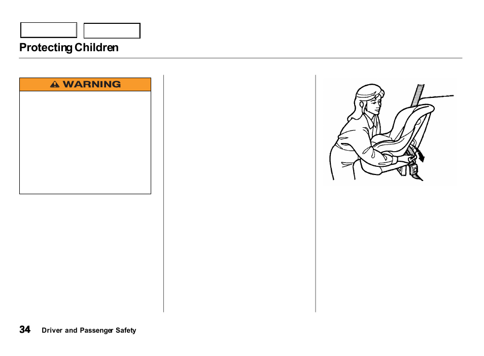 Protecting children | Acura 2000 Integra Hatchback - Owner's Manual User Manual | Page 37 / 279