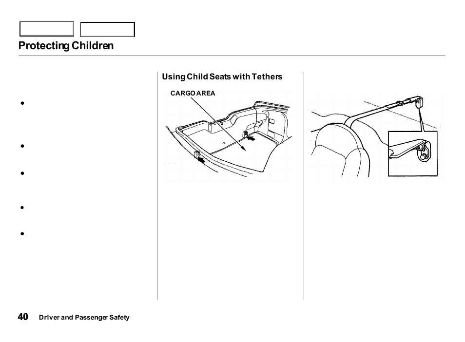 Protecting children | Acura 2000 Integra Hatchback - Owner's Manual User Manual | Page 43 / 279