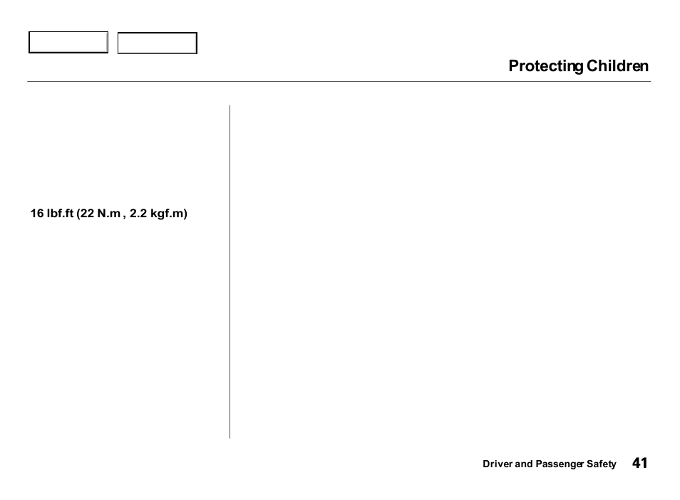 Protecting children | Acura 2000 Integra Hatchback - Owner's Manual User Manual | Page 44 / 279