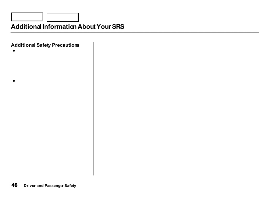 Additional information about your srs | Acura 2000 Integra Hatchback - Owner's Manual User Manual | Page 51 / 279