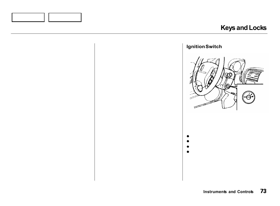 Keys and locks | Acura 2000 Integra Hatchback - Owner's Manual User Manual | Page 76 / 279