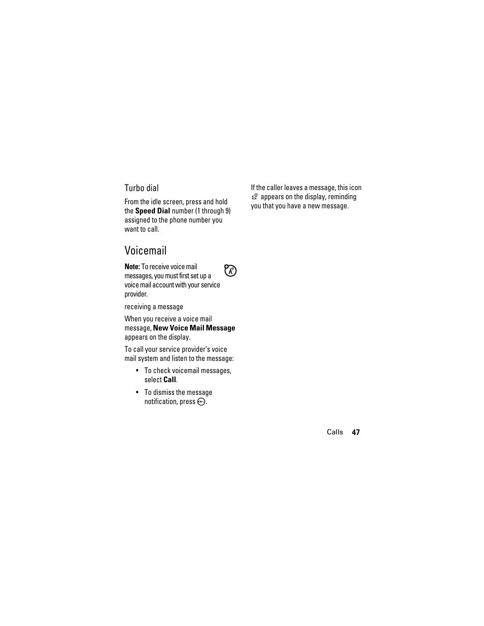 Voicemail | Boost Mobile i855 User Manual | Page 51 / 84