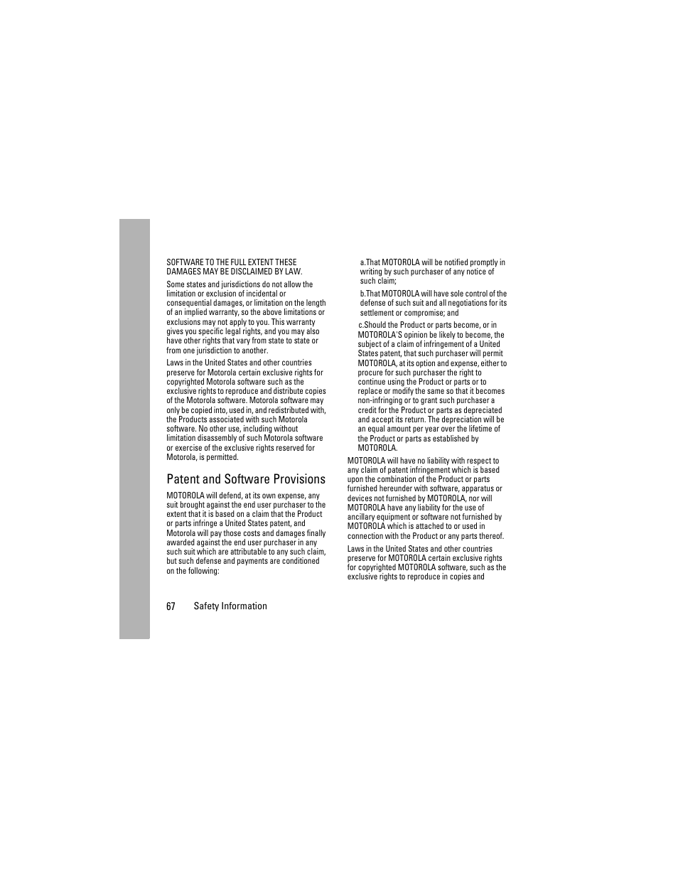 Patent and software provisions | Boost Mobile i855 User Manual | Page 71 / 84