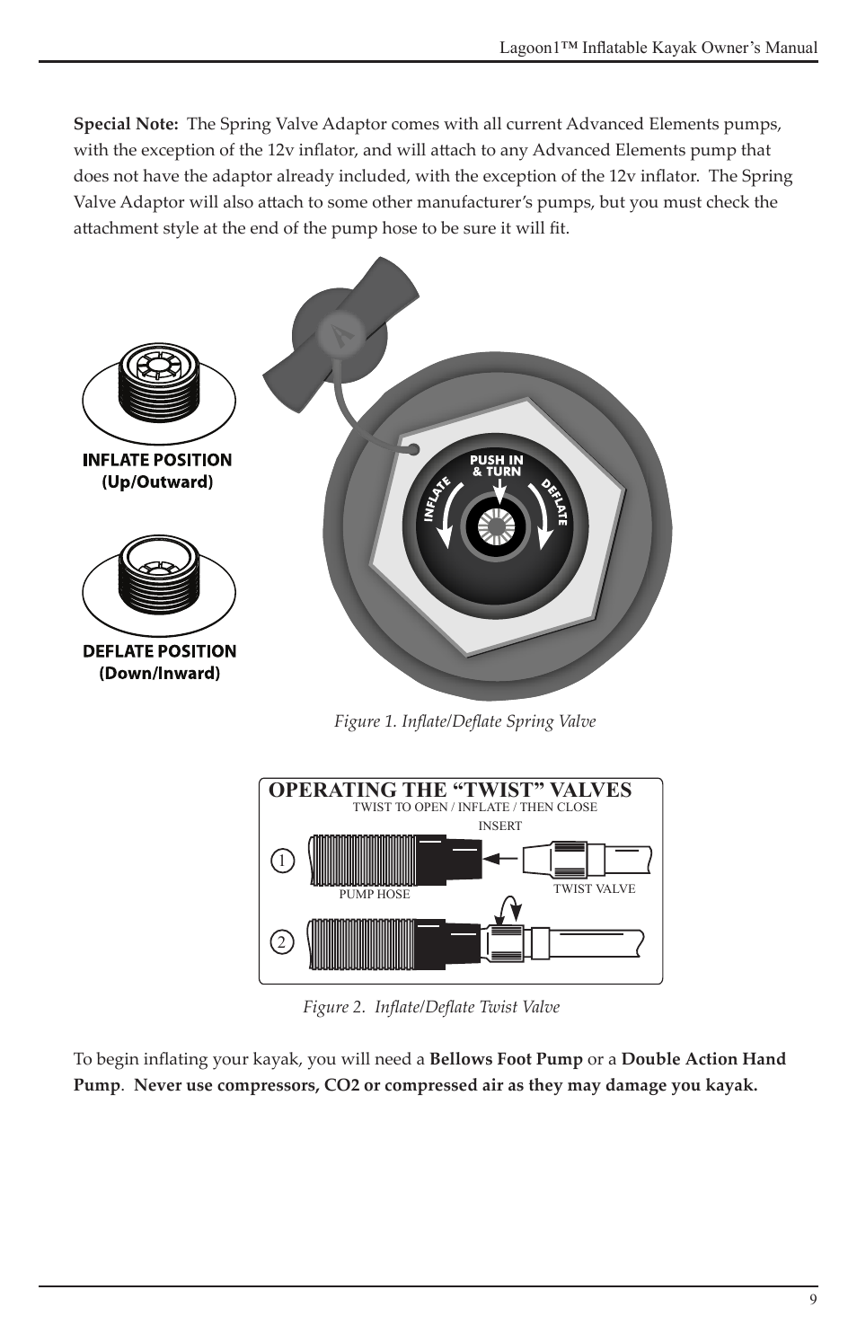 Operating the “twist” valves | Advanced Elements AE1031 User Manual | Page 9 / 20