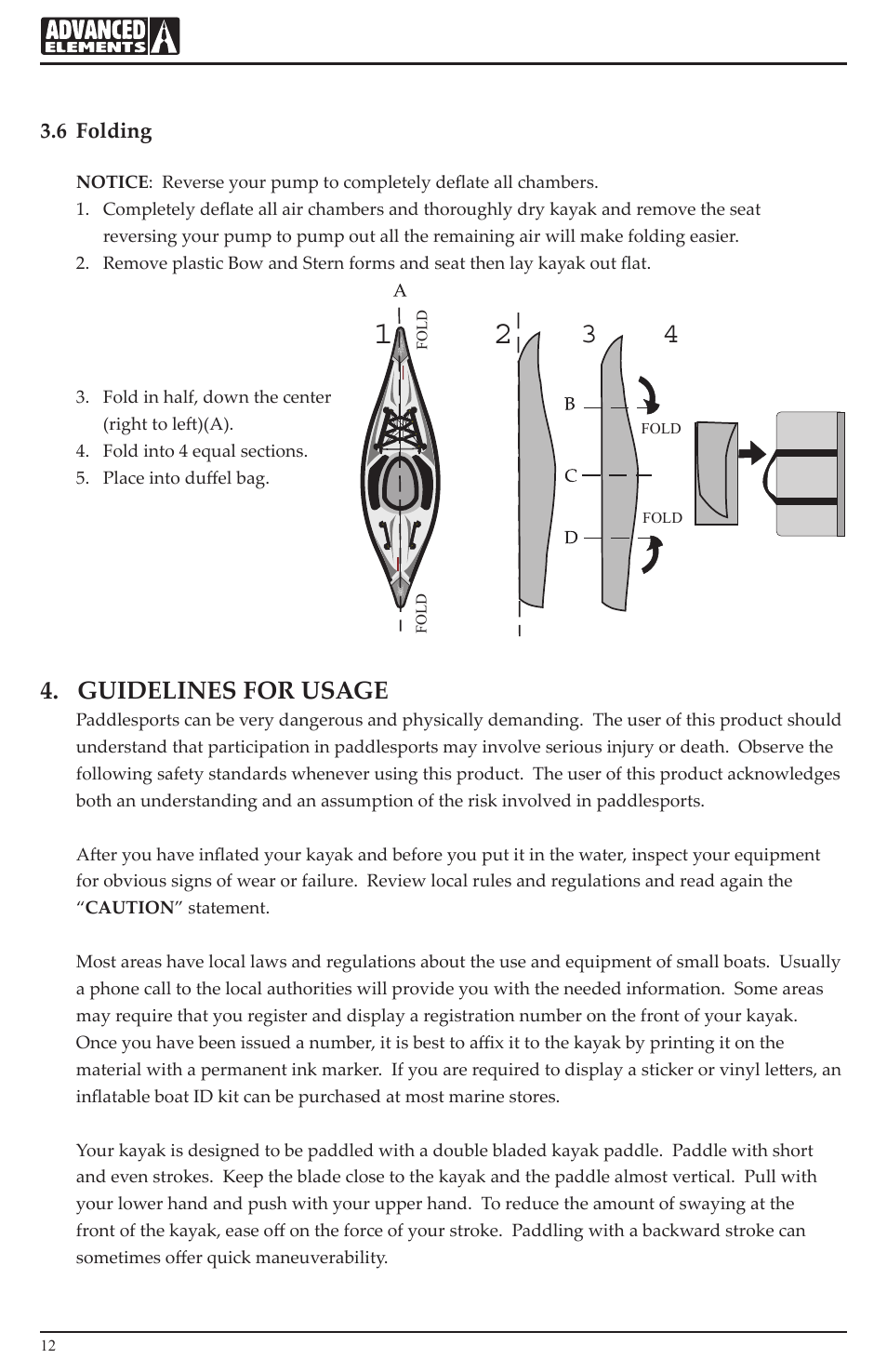 Guidelines for usage | Advanced Elements AE1017 User Manual | Page 12 / 20