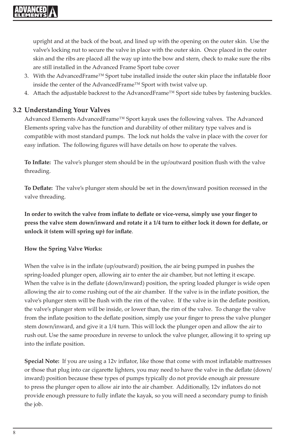 2 understanding your valves | Advanced Elements AE1017 User Manual | Page 8 / 20