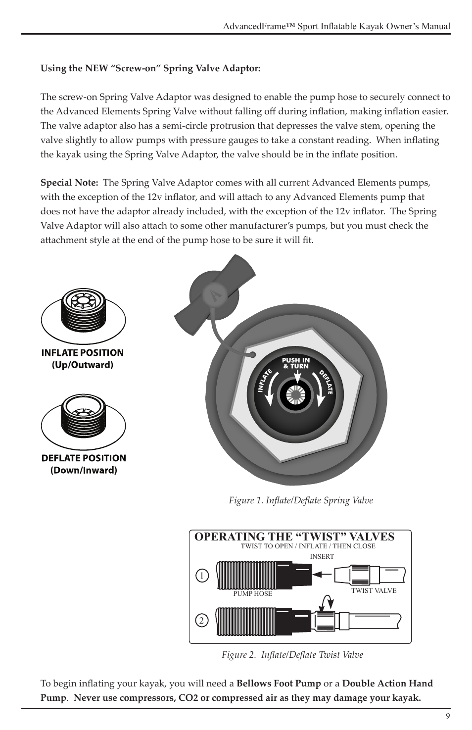 Operating the “twist” valves | Advanced Elements AE1017 User Manual | Page 9 / 20
