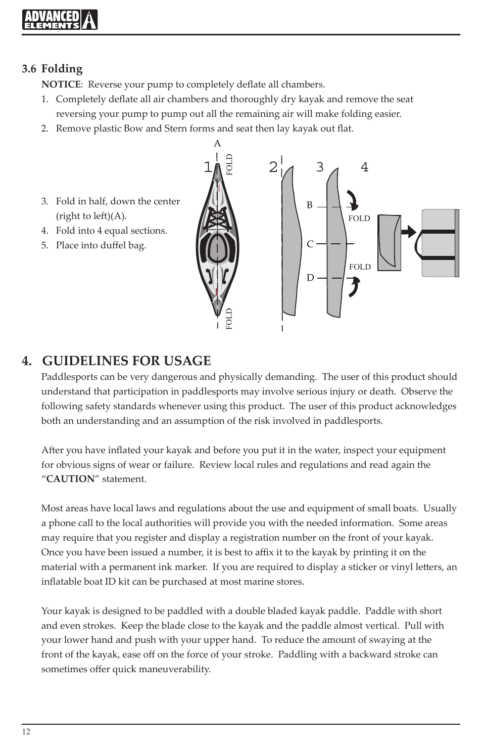 Guidelines for usage | Advanced Elements AE1012 User Manual | Page 12 / 20