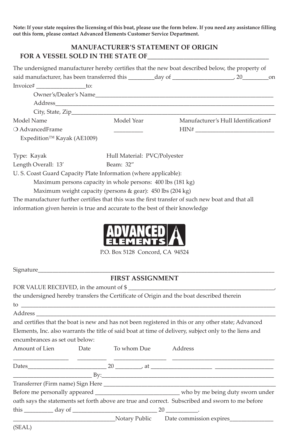 Advanced Elements AE1009 User Manual | Page 17 / 20