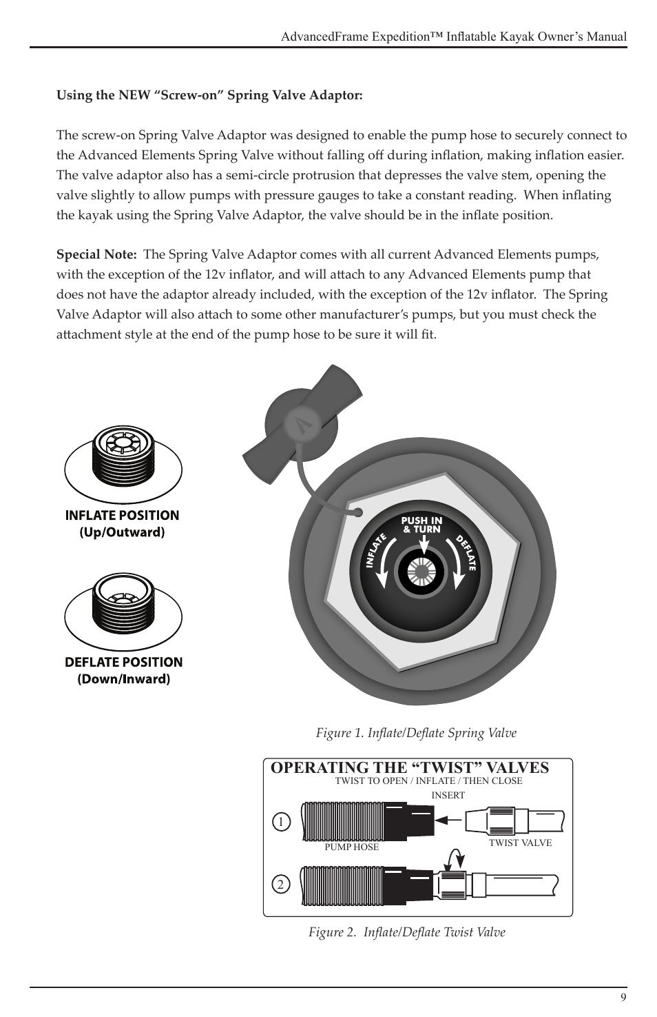 Operating the “twist” valves | Advanced Elements AE1009 User Manual | Page 9 / 20