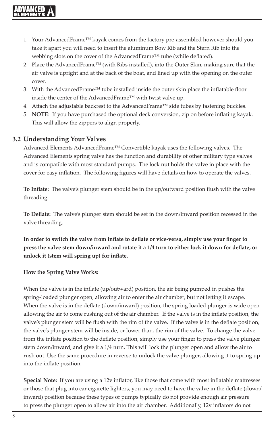 2 understanding your valves | Advanced Elements AE1007 User Manual | Page 8 / 20