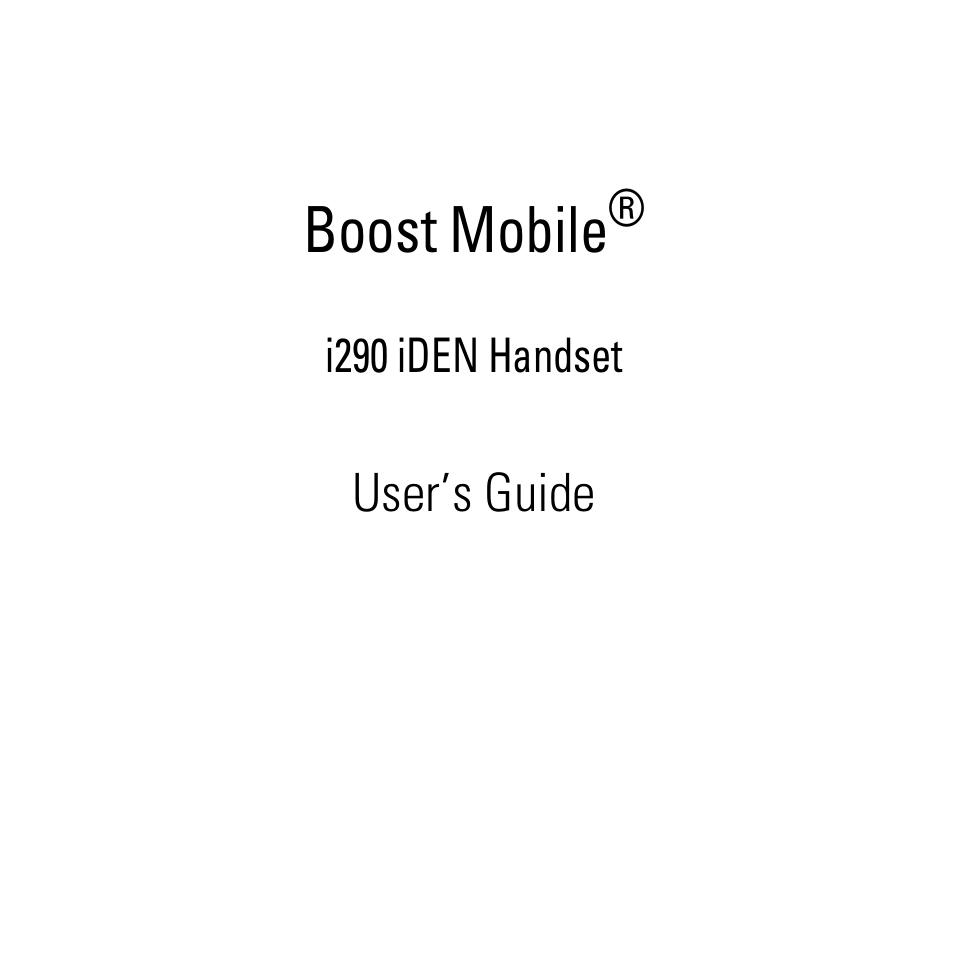 Boost Mobile i290 User Manual | 97 pages