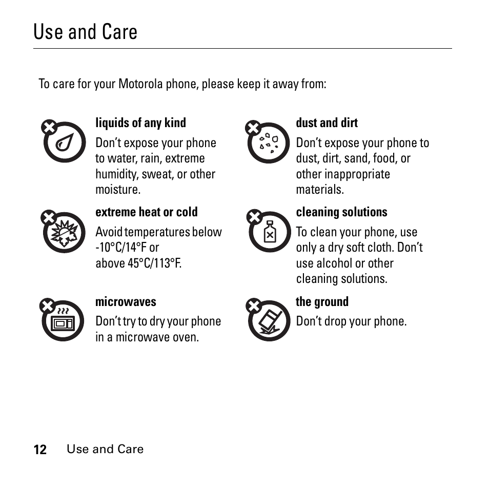 Use and care | Boost Mobile i290 User Manual | Page 16 / 97