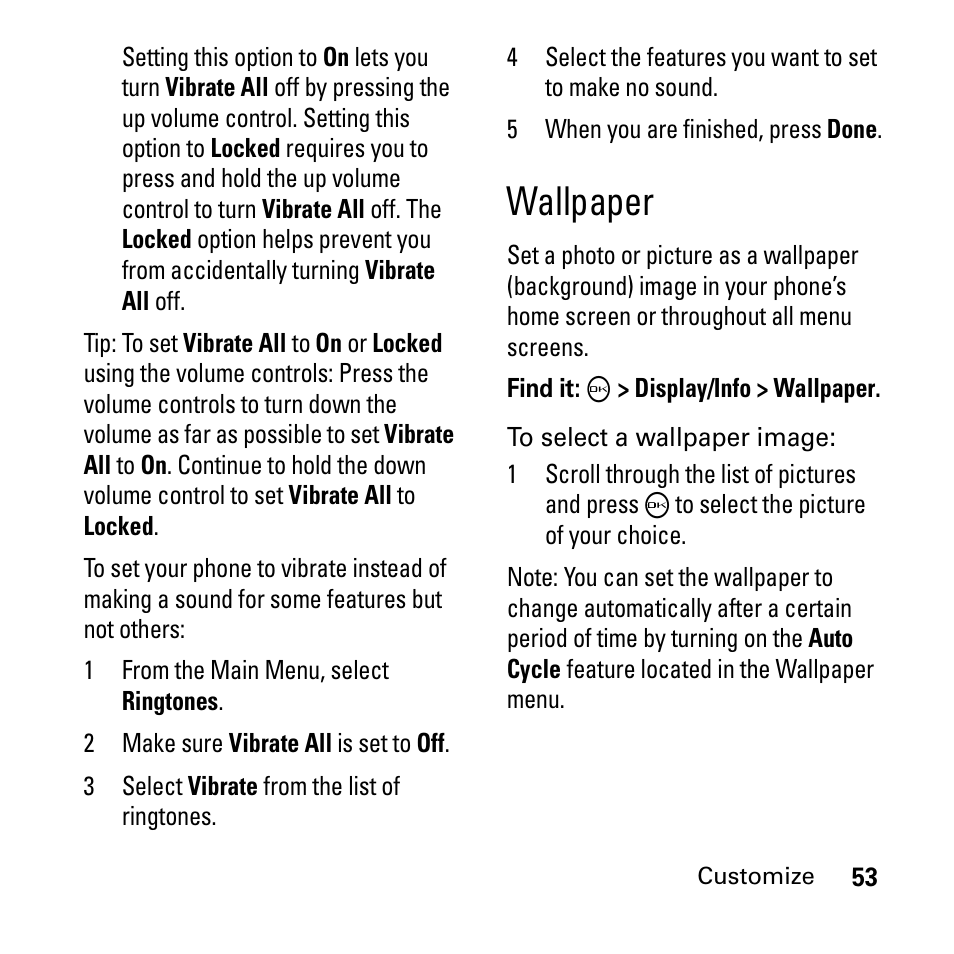Wallpaper | Boost Mobile i290 User Manual | Page 57 / 97