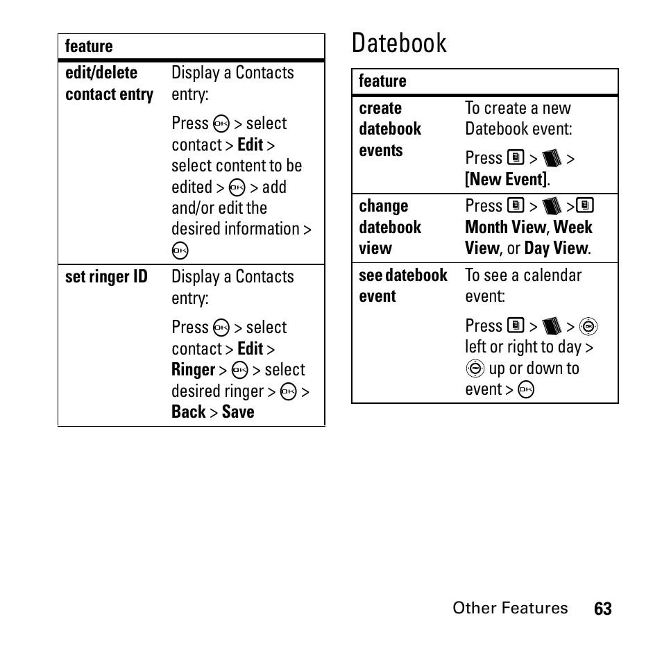 Datebook | Boost Mobile i290 User Manual | Page 67 / 97