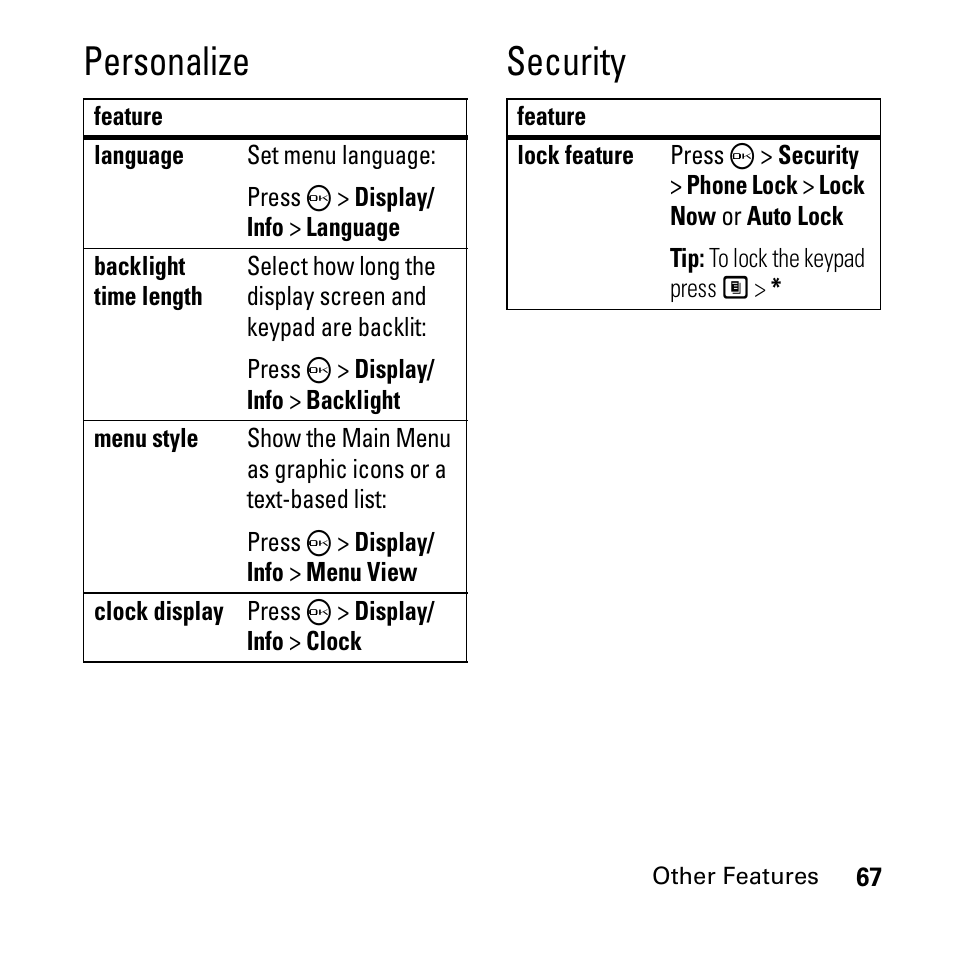 Personalize, Security, Personalize security | Boost Mobile i290 User Manual | Page 71 / 97