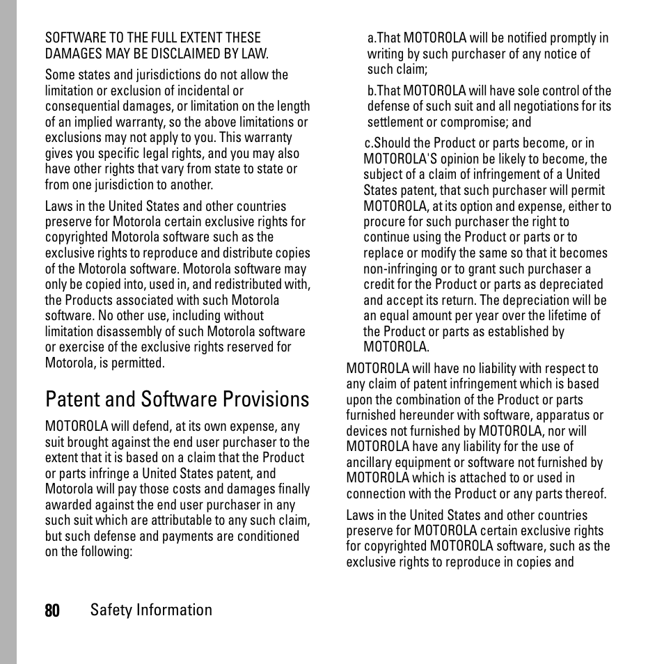 Patent and software provisions | Boost Mobile i290 User Manual | Page 84 / 97