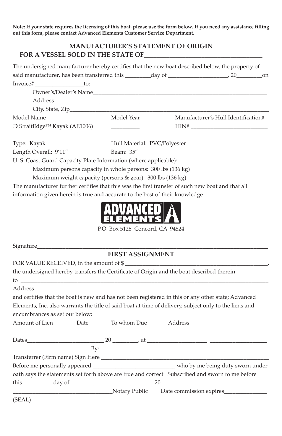 Advanced Elements AE1006 User Manual | Page 17 / 20