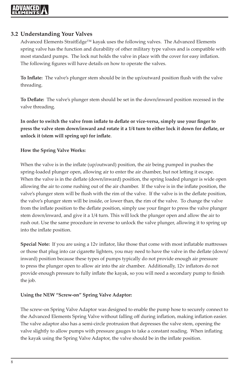 2 understanding your valves | Advanced Elements AE1006 User Manual | Page 8 / 20