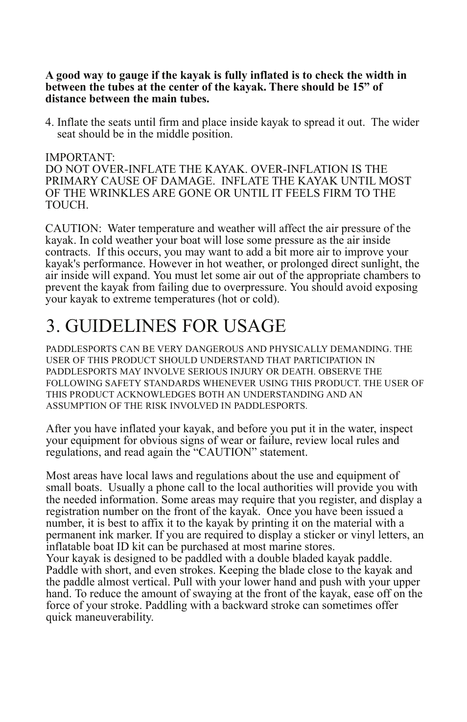 Guidelines for usage | Advanced Elements FH202 User Manual | Page 5 / 8