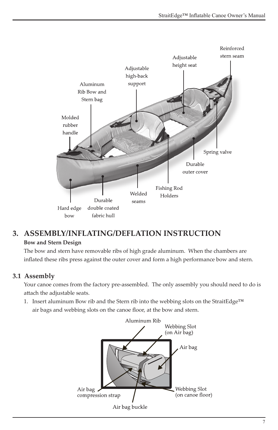Assembly/inflating/deflation instruction | Advanced Elements AE1008 User Manual | Page 7 / 20