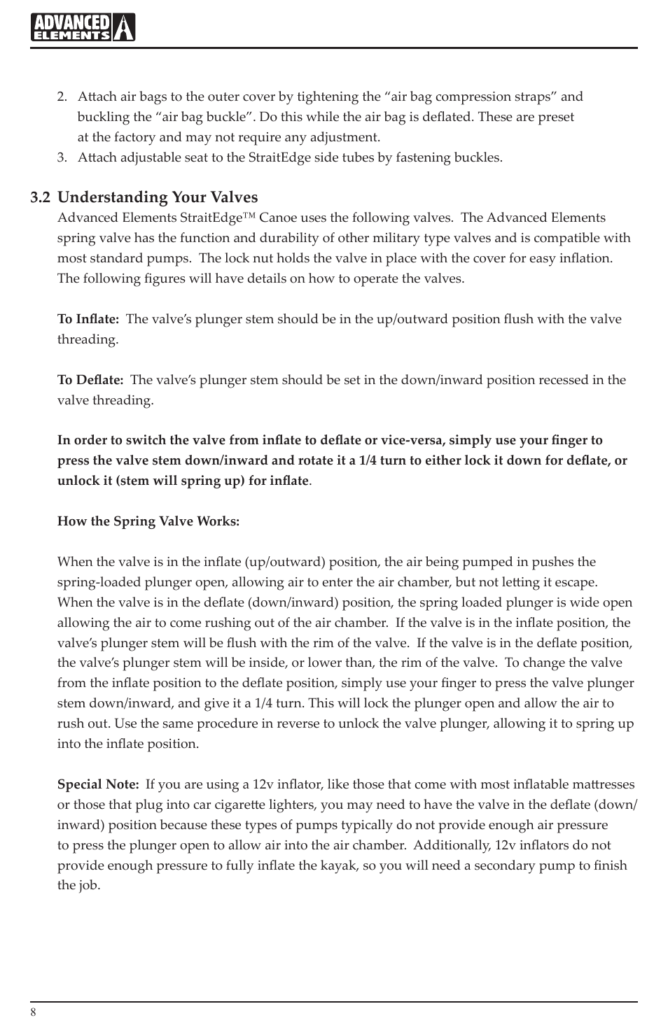 2 understanding your valves | Advanced Elements AE1008 User Manual | Page 8 / 20