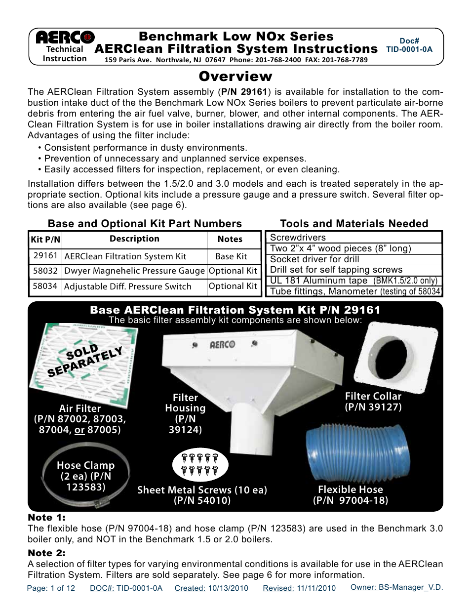 AERCO AERClean User Manual | 12 pages