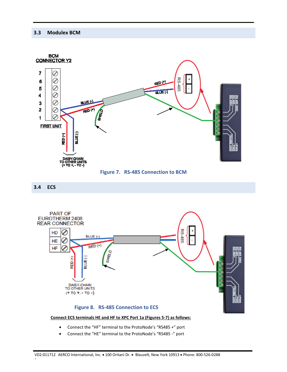 3 modulex bcm, 4 ecs, 3 modulex bcm 3.4 ecs | Aerco/protonode gateway, Gf-129 | AERCO ProtoNode Gateway Rev 1 (with internal LEDs) User Manual | Page 13 / 64