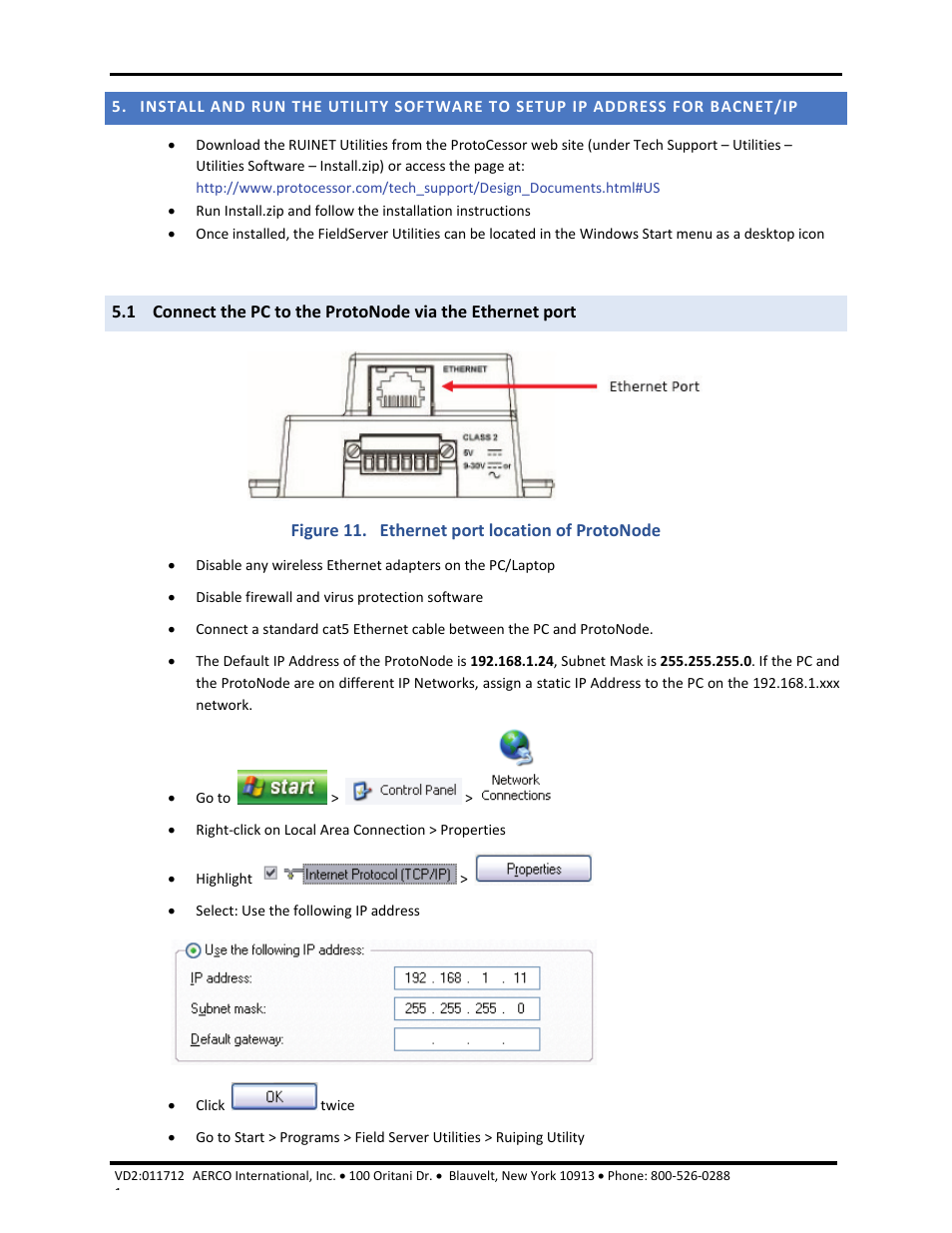 Aerco/protonode gateway, Gf-129 | AERCO ProtoNode Gateway Rev 1 (with internal LEDs) User Manual | Page 17 / 64