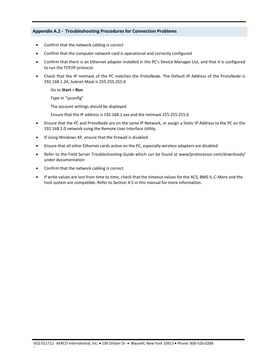 Aerco/protonode gateway, Gf-129 | AERCO ProtoNode Gateway Rev 1 (with internal LEDs) User Manual | Page 23 / 64