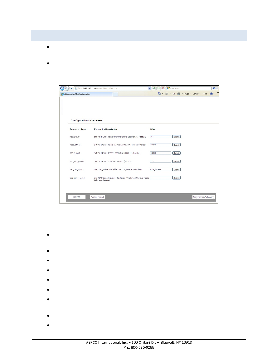 3 set ip address for bacnet/ip and modbus tcp, Set ip address for bacnet/ip and modbus tcp, Aerco protonode gateway | AERCO ProtoNode Gateway Rev 3 (with external LEDs) User Manual | Page 30 / 126