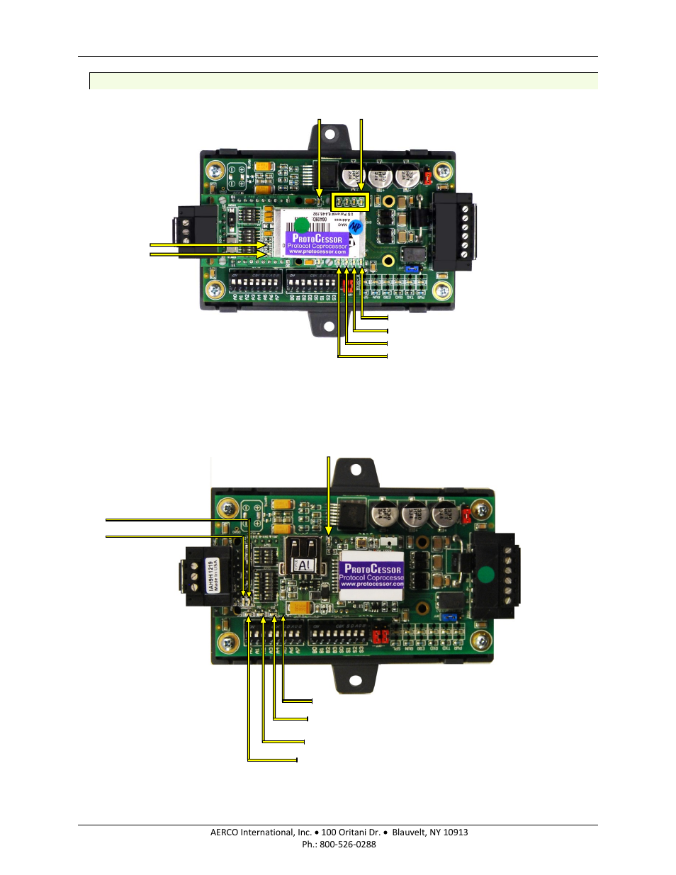 2 protonode rer - led locations and functions, Protonode rer - led locations and functions, Aerco protonode gateway | AERCO ProtoNode Gateway Rev 3 (with external LEDs) User Manual | Page 41 / 126