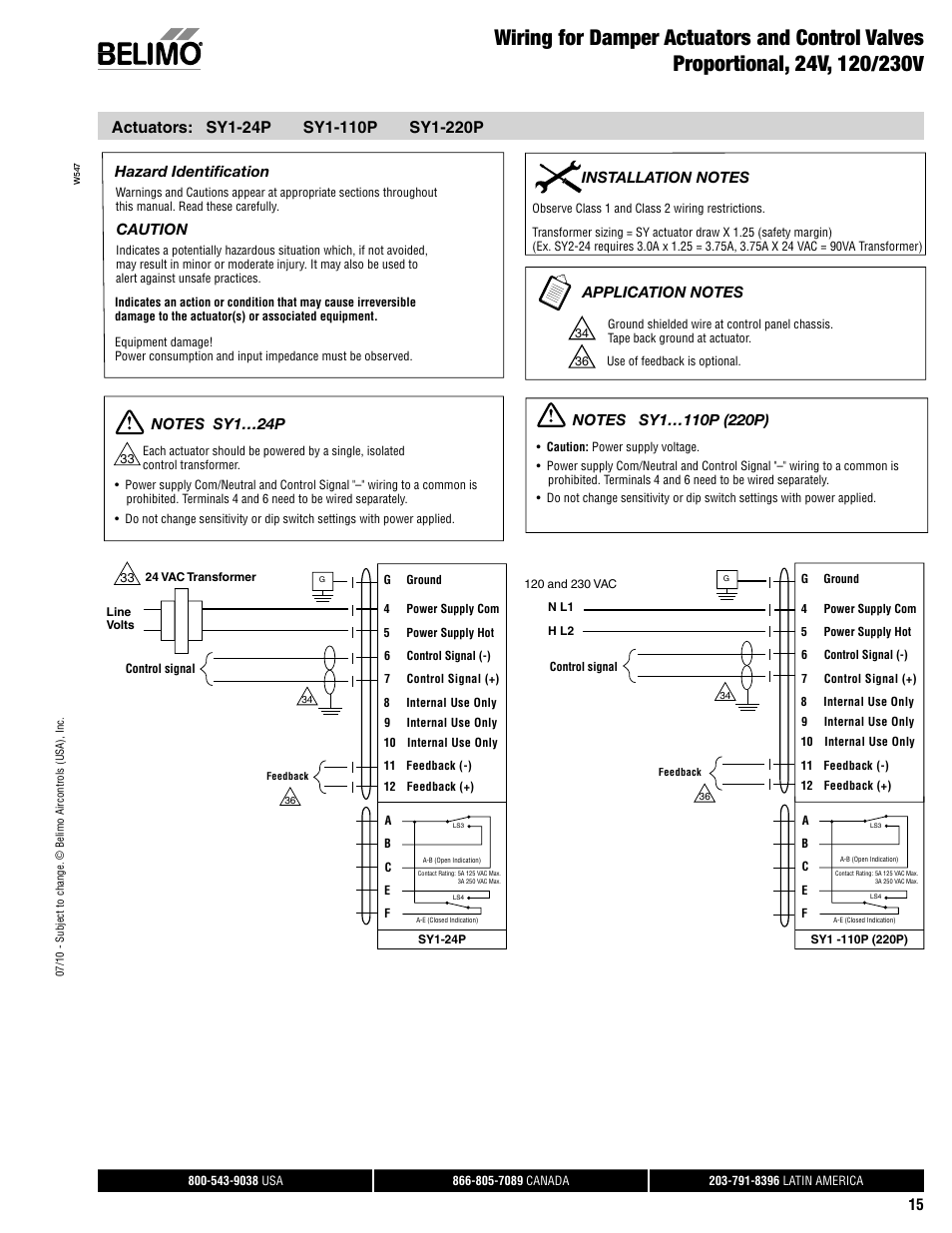 Caution, Hazard identification | AERCO Belimo F7...HD/HDU Series Valve User Manual | Page 15 / 44