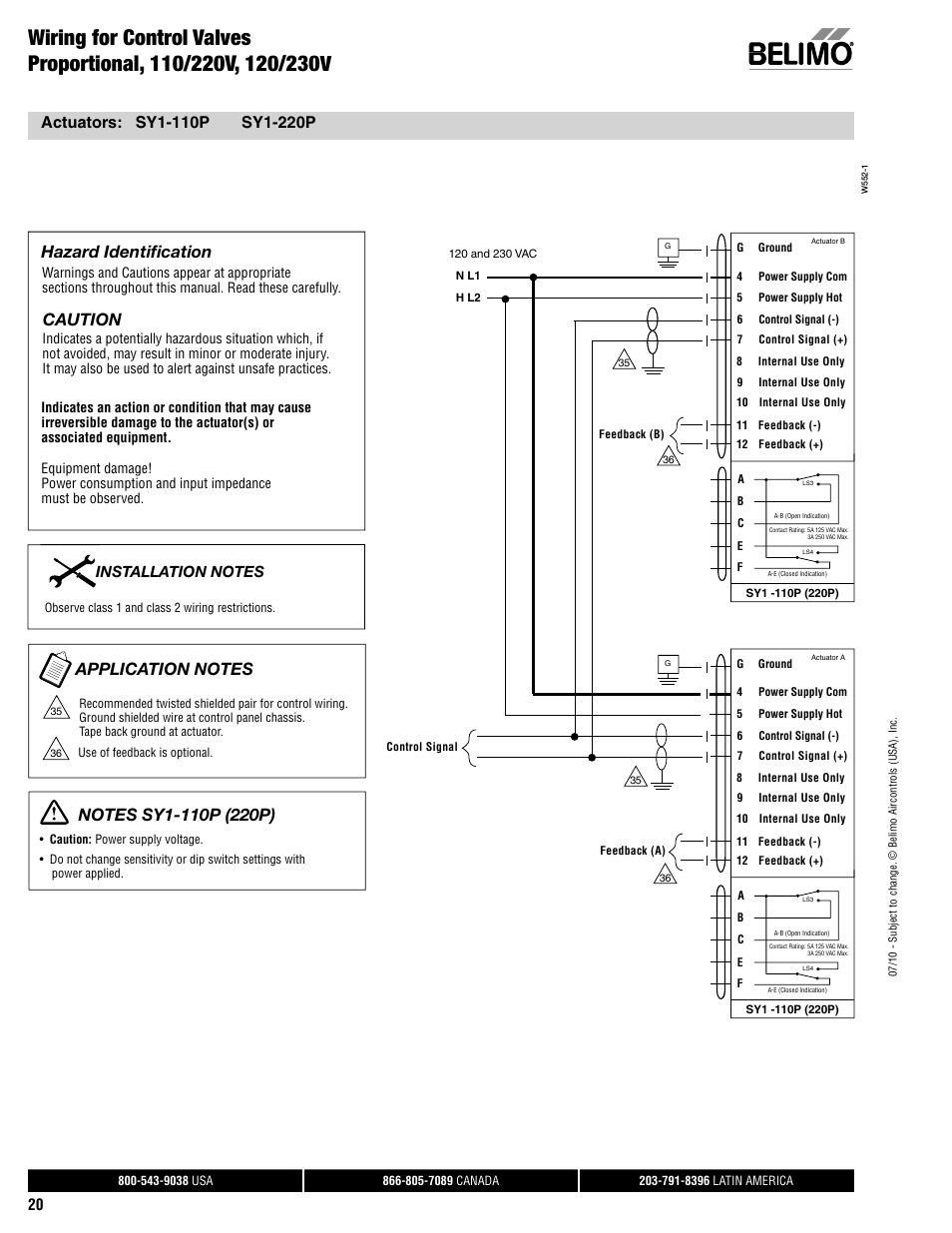 Caution, Hazard identification | AERCO Belimo F7...HD/HDU Series Valve User Manual | Page 20 / 44