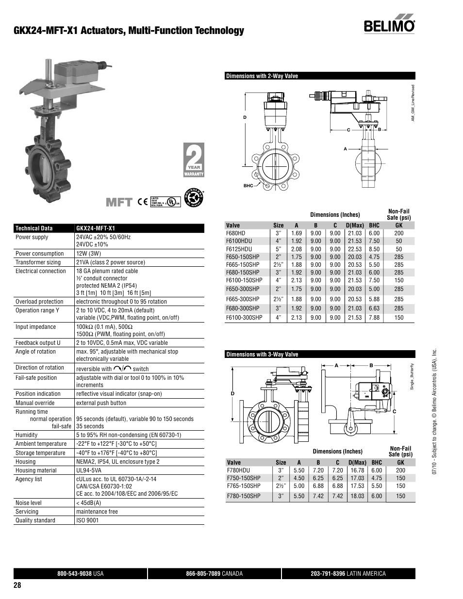 Gkx24-mft-x1 actuators, multi-function technology | AERCO Belimo F7...HD/HDU Series Valve User Manual | Page 28 / 44