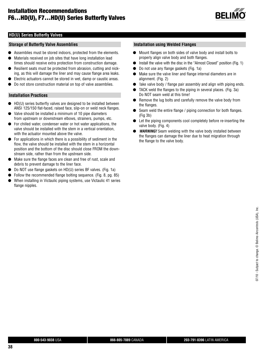 AERCO Belimo F7...HD/HDU Series Valve User Manual | Page 38 / 44