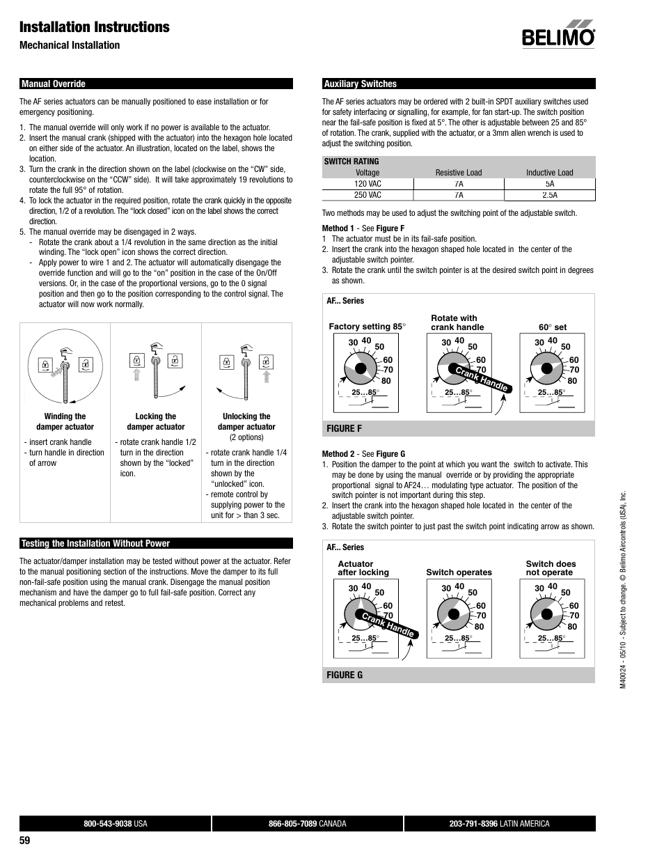 Dampertech_2010 59, Installation instructions | AERCO Belimo AF120-S US Actuator User Manual | Page 5 / 9