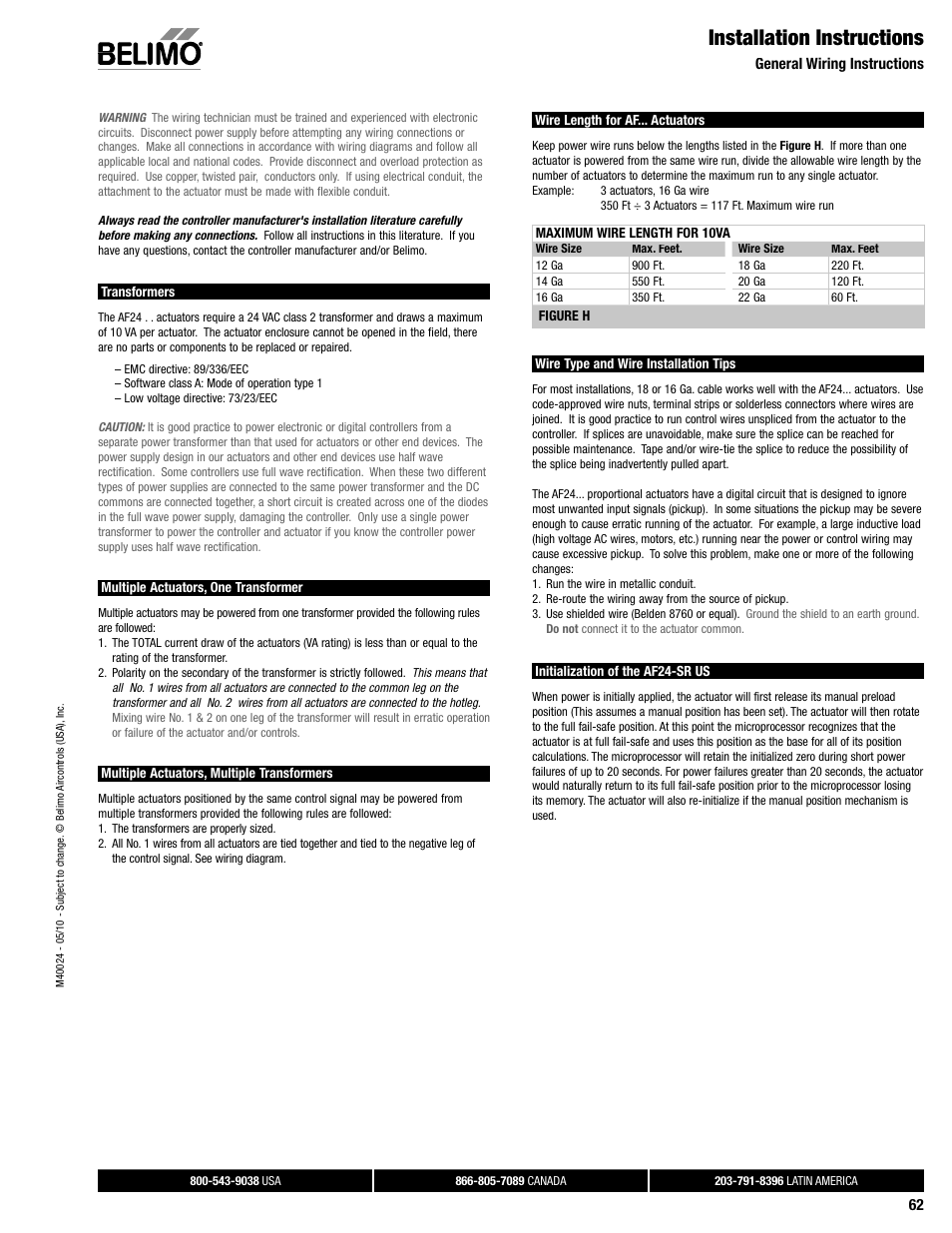 Dampertech_2010 62, Installation instructions | AERCO Belimo AF120-S US Actuator User Manual | Page 8 / 9