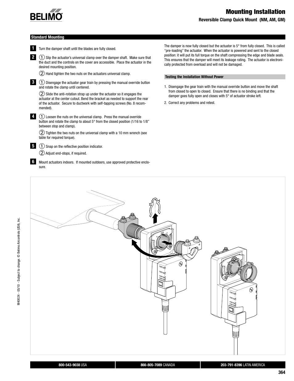 Dampertech_2010 364, Mounting installation | AERCO Belimo AMX24-MFT Actuator User Manual | Page 3 / 9