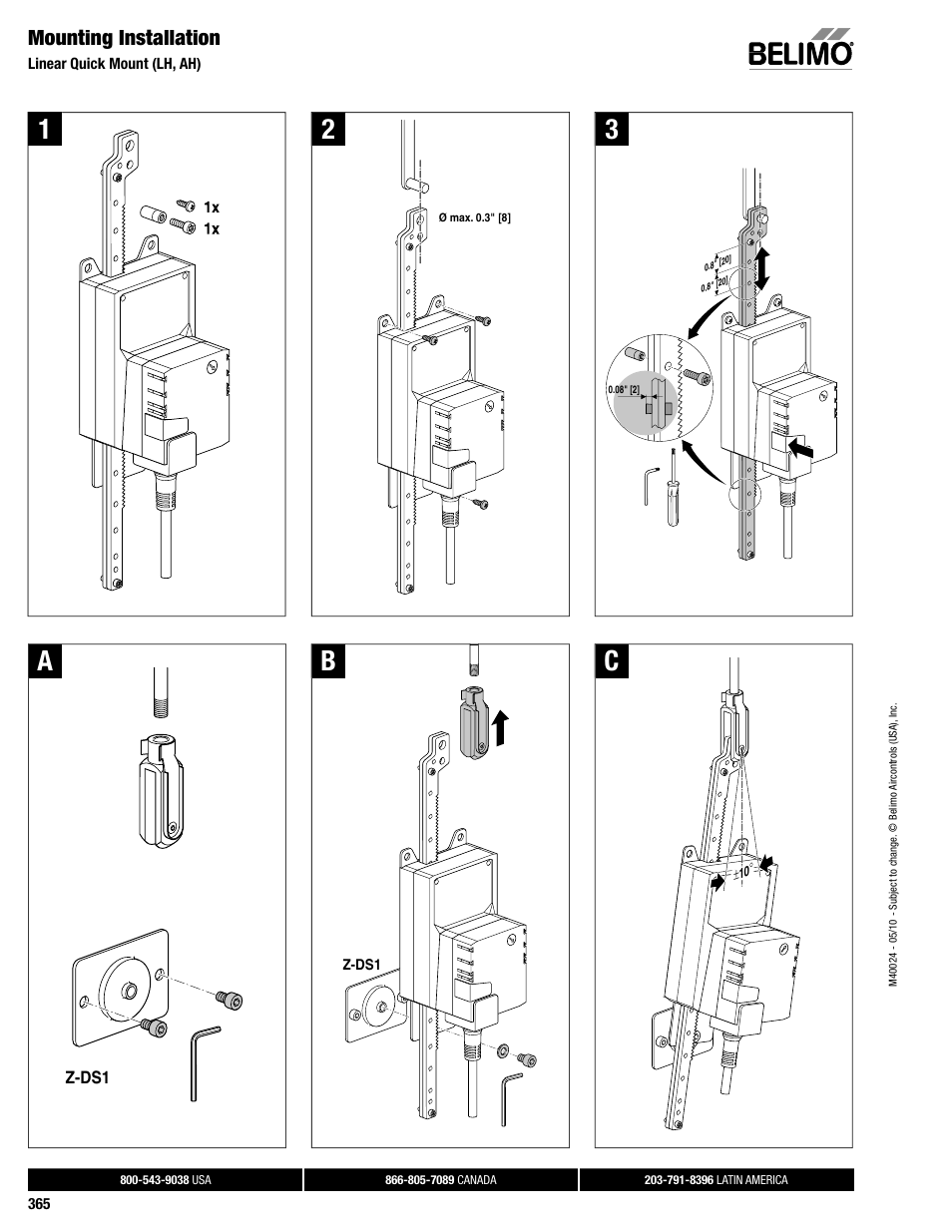 Dampertech_2010 365, Mounting installation | AERCO Belimo GMX24-MFT Actuator User Manual | Page 4 / 9